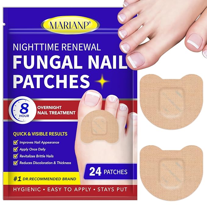 OMZOK Toenail Fungus Treatment Extra Strength, 24 Pcs Fungal Nail Patches for Toenail Fungus Treatment Overnight, Nail Repair for Damaged Nails, Toenails Care Supplies, Restore Discoloration and Thickness skincare