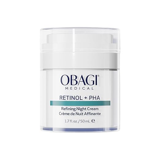 Obagi Medical Retinol + PHA Refining Night Cream - Clinically Proven, Dual-Action, Overnight Anti-Aging Face Cream for Smoother, Renewed Skin & a More Even-Looking Complexion - 1.7 Oz Exfoliator