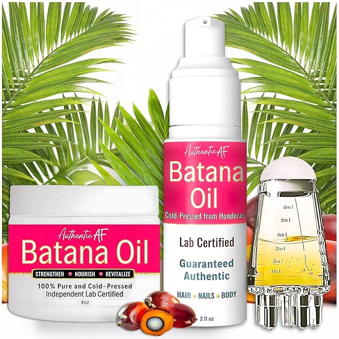 LIV Authentic Nourishing 100% Raw Batana Oil Bundle With Scalp Oil Applicator Pure Hair Growth & Moisturizing, Cold-Pressed & Unrefined from Honduras, Repairs Split Ends and Strengthens Roots Moisturiser
