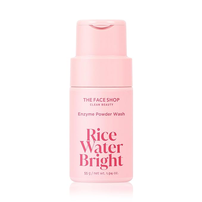 The Face Shop The Face Shop Rice Water Bright Enzyme Powder Wash, Gentle Exfoliating Cleanser with AHAs, Radiant skin, Rice Polish for Face, Korean Skin Care 55g / 1.94 oz Korean Exfoliator