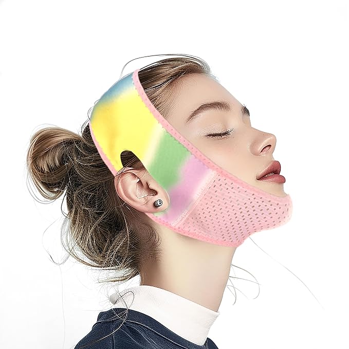 Yuibthr Chin Strap for Sleeping, V Line Lifting Mask, Reusable Face Lift Prevent Sagging, Jawline Shaper Exerciser for Women(Colorful) skincare