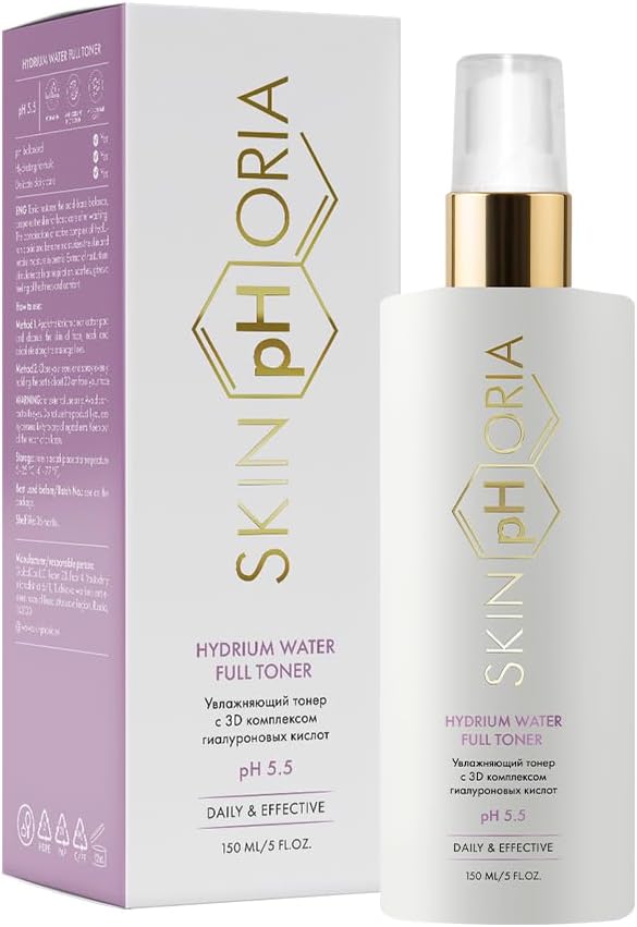 SKINPHORIA Hydrium Water Full Toner – pH 5.5 Balancing Face Toner with Hyaluronic Acid, Babassu Oil & Betaine – Instantly Hydrates & Revives Tired Skin – 150ml Spray Bottle Toner