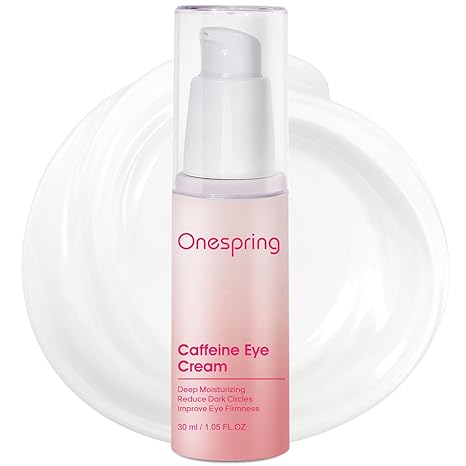 Onespring Eye Cream, Under Eye Cream with Caffeine + Hyaluronic Acid + Vitamin E, for Puffiness, Wrinkles & Fine Lines, Daily Cream for Moisturizing and Hydrating, Skin Care for Face, 1.05 Fl Oz Eye Cream