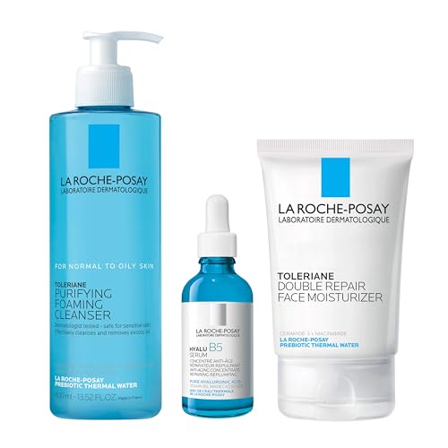 La Roche-Posay La Roche Posay Toleriane Purifying Cleanser + Toleriane Double Repaire Moisturizer + Hyalu B5 Serum Serum