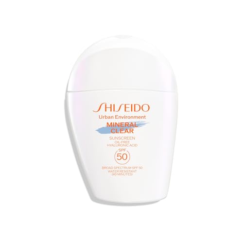 Shiseido Shiseido Urban Environment Mineral Clear Sunscreen SPF 50 - Visibly Improves Skin Tone, Radiance, Wrinkles & Firmness - Water Resistant for 40 Minutes - Non-Comedogenic - 1 fl oz Sunscreen