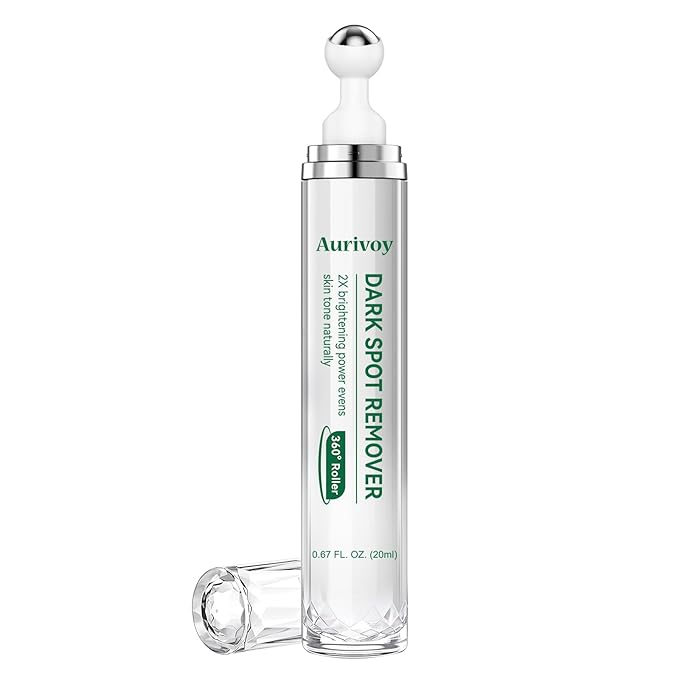 Aurivoy Dark Spot Remover for Face and Body - Dark Spot Corrector for Sun Spots Age Spots Freckles Melasma Brown Spot - Dark Spot Correcting Glow Serum with 360-Degree Roller Serum