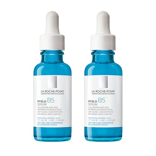 La Roche-Posay La Roche-Posay Hyalu B5 Pure Hyaluronic Acid Serum for Face,Vitamin B5 + Hyaluronic Acid + Madecassoside,Hydrating Serum Visibly Plumps Skin,Sensitive Skin Safe,Anti Aging,Oil-Free,(Pack of 2) Serum