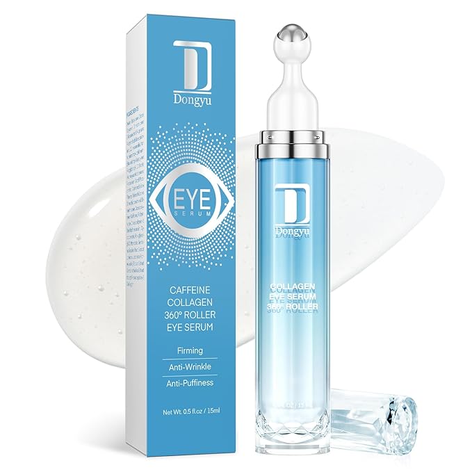 Dongyu Dongyu Caffeine Under Eye Cream: Anti Aging Firming Collagen Eye Care - Puffy Eye Treatment for Beauty Enthusiasts Morning Night Daily Use (Light Blue) Korean face wash