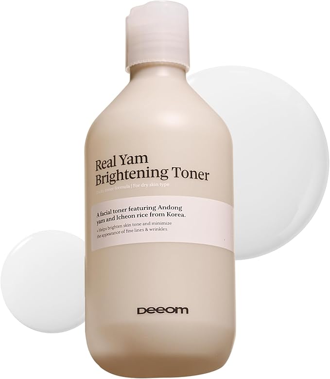 DEEOM DEEOM Real Yam Brightening Toner, Hydrating Milky Toner for Face with Rice Water, Yam Extract & Niacinamide, Korean Moisturizing Facial Toner, Alcohol Free, Glow Enhancing, 300ml Korean face wash