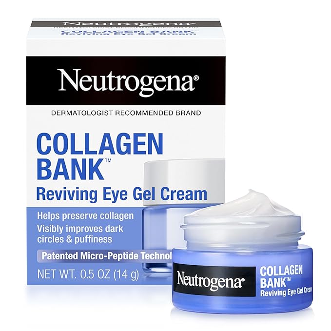 Neutrogena Neutrogena Collagen Bank Reviving Eye Cream, Under Eye Cream, Helps Preserve Collagen, Visibly Improves Dark Circles, Puffiness, Fine Lines, Texture, Fragrance Free, with Peptides 0.5 oz Eye Cream