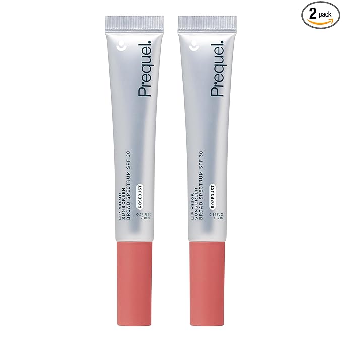 Prequel Prequel Skin Lip Visor, Tinted Lip Balm with SPF 30 PA+++. Rosedust, Mint Flavor, Rosy Nude Shade with Non-Sticky Finish – Moisturizing Semi Gloss Balm Sunscreen for Daily Use - 2 Pack Makeup/Base
