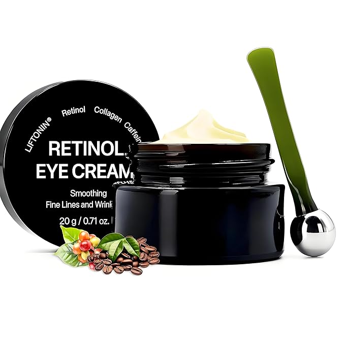 MythosFlow Eye Cream Retinol Under Eye Cream for Puffiness and Bags Under Eyes Dark Circles Firming Cream Tightening Lifting Sagging Skin with LIFTONIN Caffeine Collagen Peptides Vitamin E - 0.71 oz Eye Cream