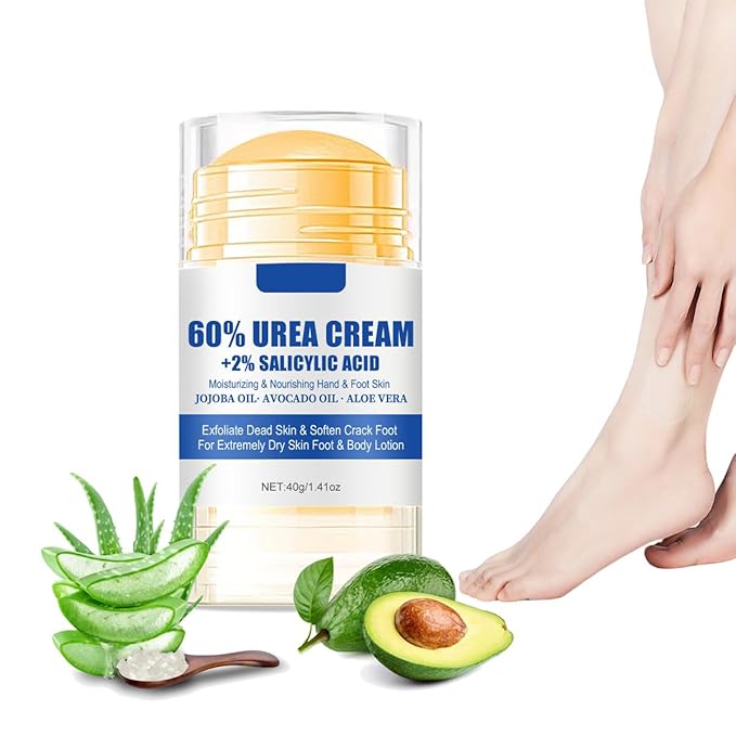 MOC LINK 60% Urea Cream plus 2% Salicylic Acid Foot Cream for Removing Calloused Skin, Cracked Hands Elbows Feet Heels Moisturizes and Hydrates, Maximum Strength Moisturizing Foot Hand Cream, 1.41 oz Moisturiser