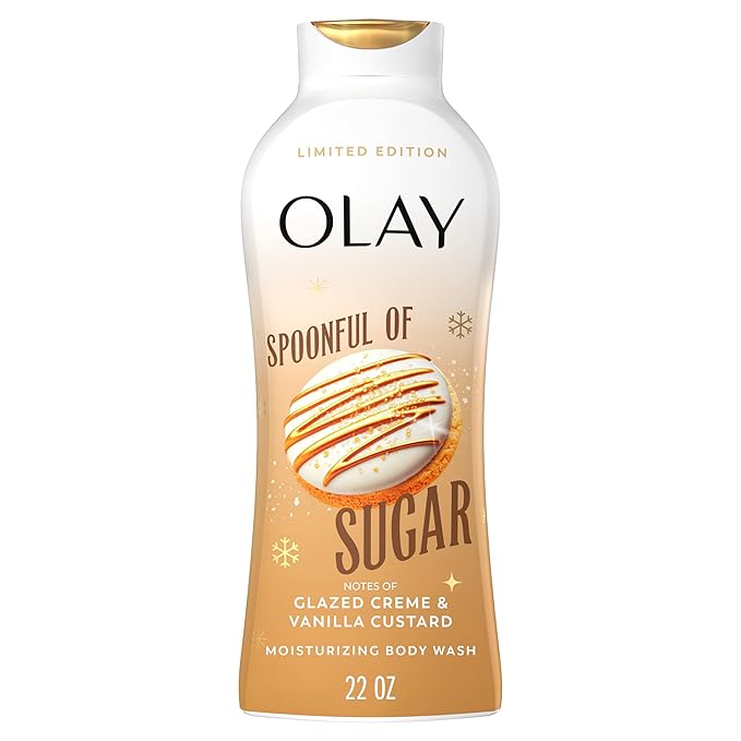 Olay Olay Body Wash for Women, Hydrating & Moisturizing, Holiday Edition, With Plant Based Cleansers, B3 Complex, For All Skin Types, Spoonful of Sugar with Glazed Crème & Vanilla Custard Scent, 22 fl oz Korean face wash
