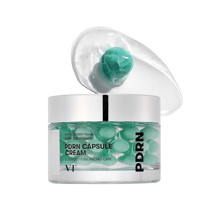 VT COSMETICS VT COSMETICS PDRN Capsule Cream 100, Hydrating Face Moisturizer with 100,000ppm PDRN, Hyaluronic Acid, 9 Peptides, Firming & Plumping Nourishing Cream, Korean Skin Care (1.69 fl. oz.) Moisturiser