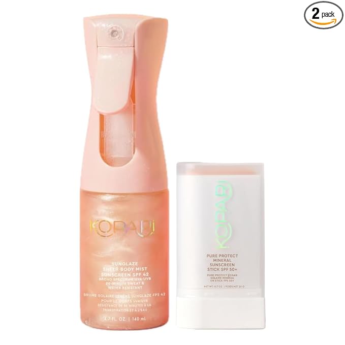 Kopari Kopari Rose Gold Sunglaze Sheer Body Mist Sunscreen SPF 42 & Pure Protect 100% Mineral Sunscreen Stick SPF 50+ Sunscreen