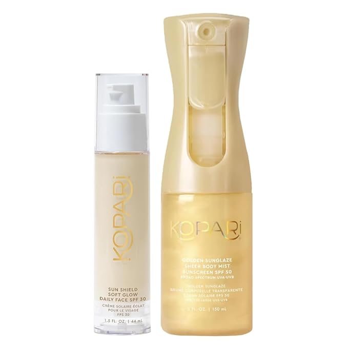 Kopari Kopari Sun Shield Soft Glow Daily Face SPF 30 & Golden Sunglaze Sheer Body Mist Sunscreen SPF 50 Sunscreen
