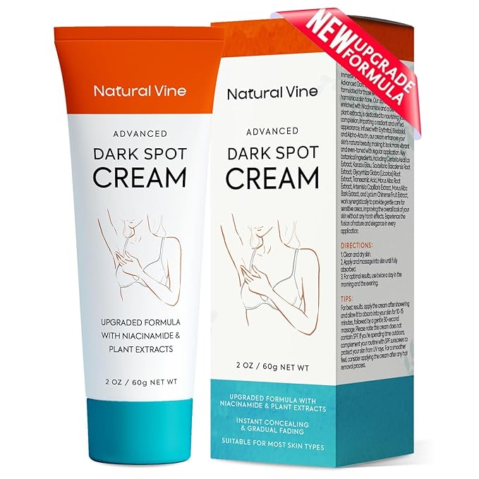 Natural Vine Natural Vine Dark Spot Corrector: Dark Spot Remover for Face Body in 4-8 Weeks - Instant Concealing & Age Brown Sun Faded Spot Remover Melasma Freckles Correcting with Niacinamide for Women & Men 60g skincare