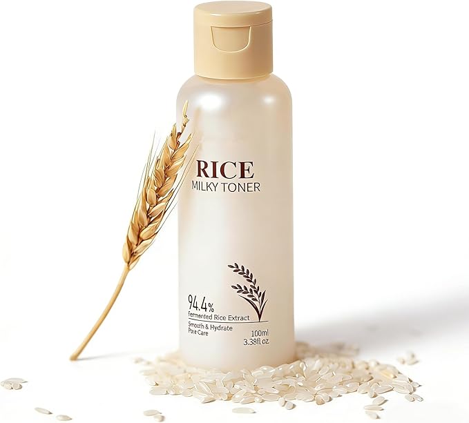 YIKESHU Rice Toner, Rice Water Bright Korean Toner for Hydrating Glowing, Facial Toners Astringents Not Greasy, Lightweight Deep Moisture and Brightening, Rice Water for Face Suitable for All Skin Types 100ml Korean face wash