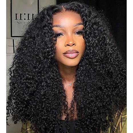 variedoris Kinky Curly Half Wig Human Hair Drawstring Seamless Flip Over Half Curly Wig Human Hair Invisible Hairline Glueless Wear and Go Wigs For Black Women Beginner Friendly 16Inch 200% Density skincare