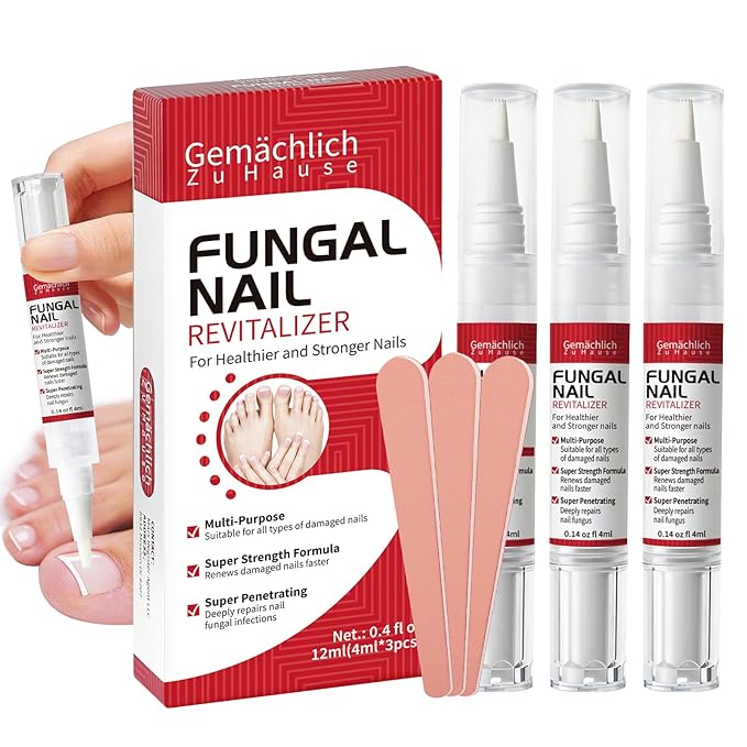 Gemächlich ZuHause Toenail Fungus Pen Treatment Extra Strength, Nail Fungal Repair Pen for Damaged Nails Yellow, Discolored, Thick and Ingrown Nails, Nail Fungi Pen with Tea Tree Oil for Toenails and Fingernail, 3 Pens skincare