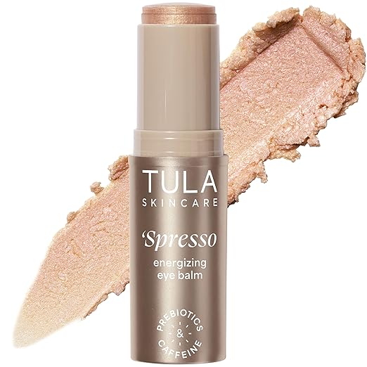 TULA Skin Care Spresso Energizing Eye Balm - Energizing & Hydrating Caffeine Under Eye Treatment for Dark Circles, Portable and Perfect to Use On-the-go, 0.35 oz. skincare