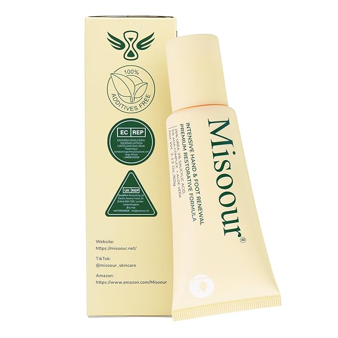 Misoour 25% Urea Hand Cream for Feet with 2% Salicylic Acid & 5% AHA+Aloe Vera, Urea Foot Cream for Dry Cracked Hands, Heels and Feet, Moisturizer and Repair for Rough Skin Exfoliator
