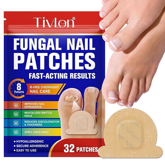 ISUNRISE Toenail Fungus Treatment Extra Strength, 32 Pcs Fungal Nail Patches, Nail Repair for Damaged Nails, 8-Hour Overnight Nail Treatment Restores Healthy Appearance skincare