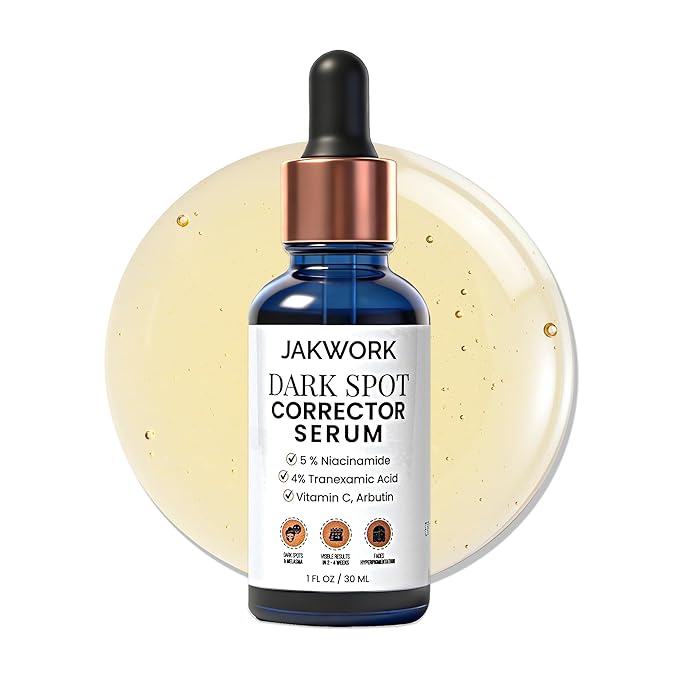 Jakwork Dark Spot Remover for Face –Tranexamic Acid Serum with Niacinamide & Vitamin C, Dark Spot Corrector, Hyperpigmentation Care 30ml / 1 fl oz Serum