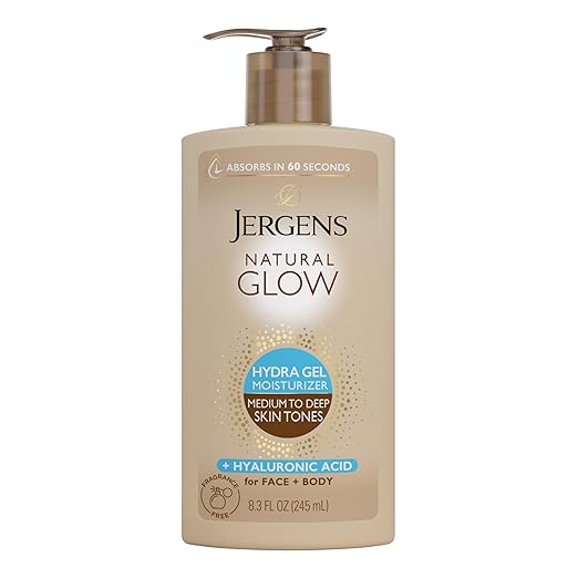 Jergens Natural Glow Hydra Gel Moisturizer, Hyaluronic Acid Tanning Lotion, Hydrating Tanning Gel, Fragrance-Free Self Tanner, 8.3 Fl Oz Korean face wash