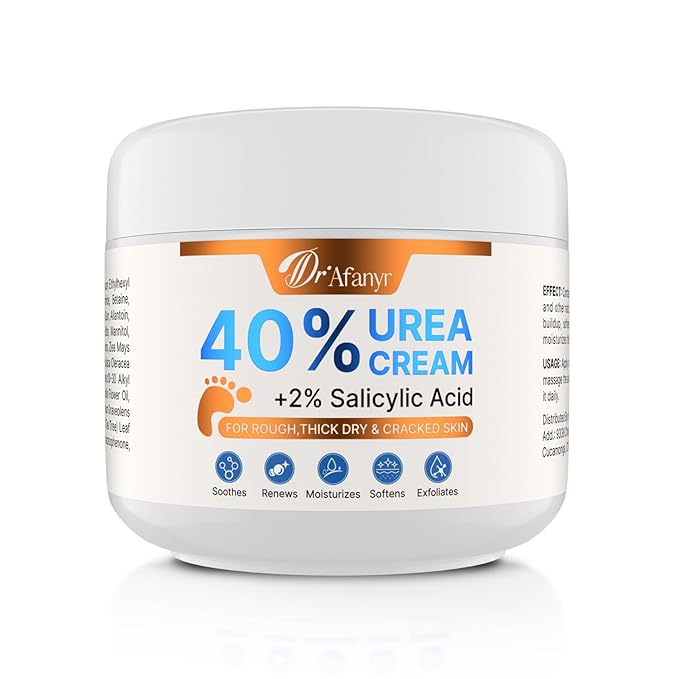 DR.Afanyr 40% Urea Cream for Feet – Foot Cream with 2% Salicylic Acid for Dry Cracked Heels and Feet, Urea 40% Foot Lotion, Formulated with Shea Butter, Tea Tree Oil for Deep Moisturizing(5.29oz) Moisturiser