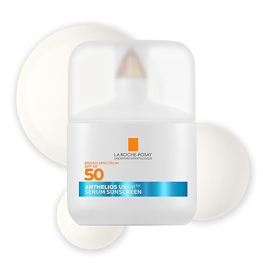 La Roche-Posay Anthelios UVAir™ Sunscreen Serum SPF 50 for Sensitive Skin, with Niacinamide, Hyaluronic Acid & Antioxidants, Hydrating Lightweight Sunscreen for Face, Fast-Absorbing 1.7oz Sunscreen