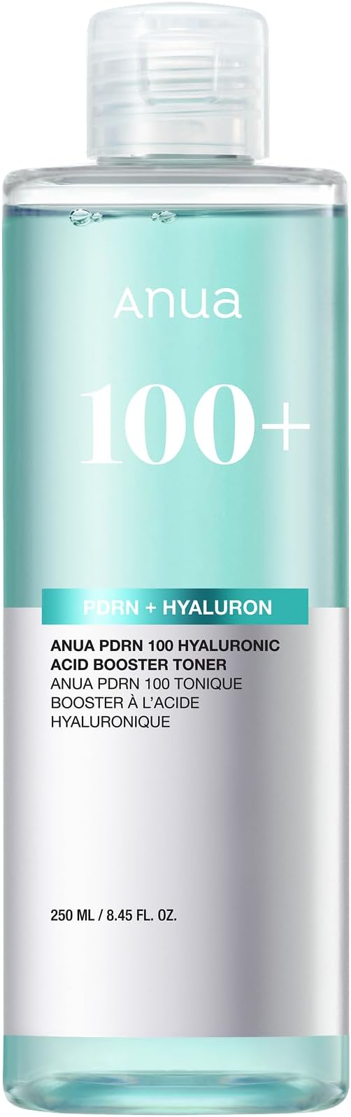 ANUA Anua PDRN 100 Hyaluronic Acid Booster Toner, Hydrating Face toner for Dry & Sensitive Skin, Salmon DNA with Moisture Plumping Effect, Glowy Non-Sticky Daily Toner, Korean Skincare (250ml / 8.45 fl oz) Korean Toner