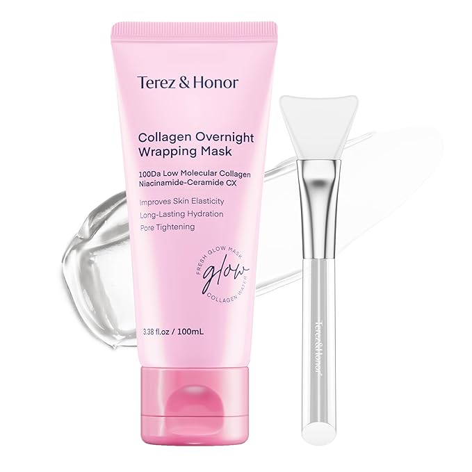 TEREZ & HONOR TEREZ & HONOR Collagen Night Wrapping Peel Off Mask: Korean Face Mask for Elasticity, Hydrating & Glow - 100Dalton Smallest Molecular Collagen for Glass Skin - Dermatologist Tested 3.4 FL OZ skincare