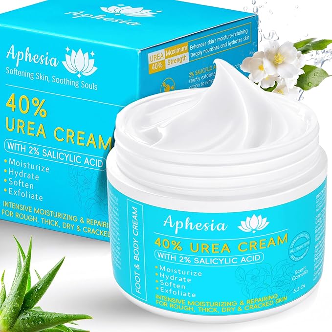 Aphesia Urea 40% Foot Cream Maximum Strength - with Vitamin E & 2% Salicylic Acid - Deep Moisturizing for Winter Cracked Heels - Softens & Long Moisture for Rough Dead Skin on Hands, Feet, Elbows - Rich Moisturiser