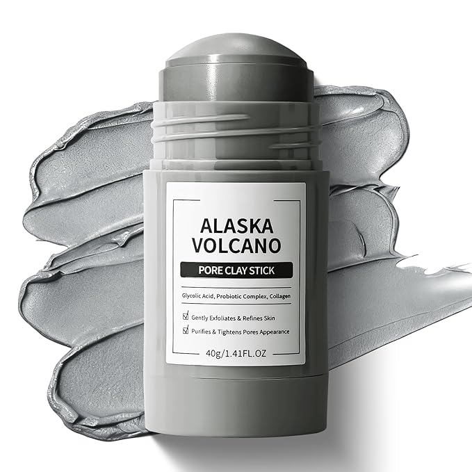 ConfidMiss Clay Mask Stick, Deep pore Cleansing, Exfoliator Blackhead Remover Pore Cleanser Gentle Exfoliation Skin Brightening, Hydrating & Moisturizing Face Mud Mask for All Skin Types, Men & Women (Gray) Exfoliator