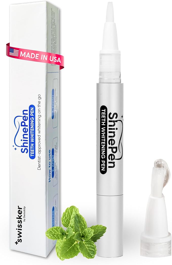 Swissklip Swissker by Swissklip ShinePen Teeth Whitening Pen, Instant Results Whitening Pen, Enamel-Safe with Peppermint Flavor, Easy to Use, Made in USA skincare