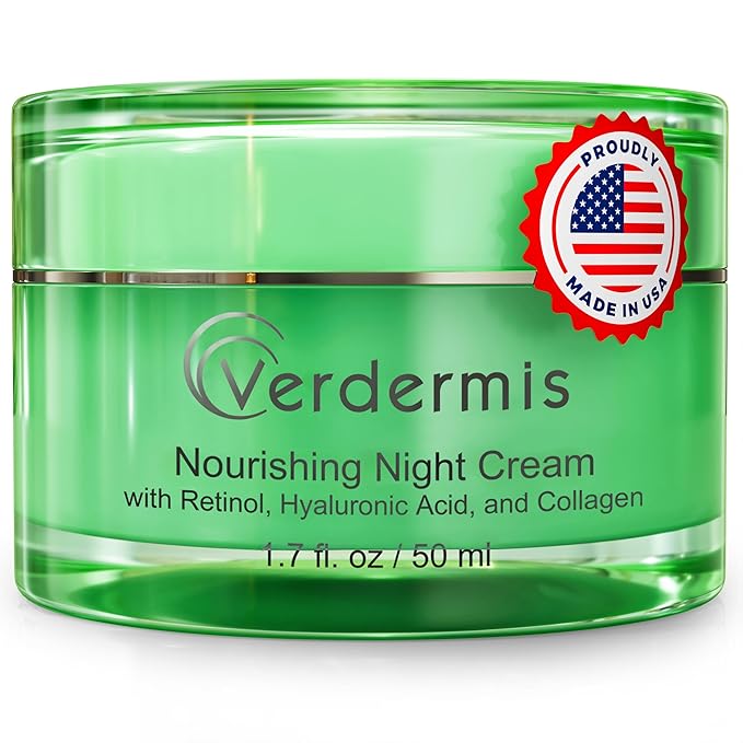 VERDERMIS Instant Face Lift Cream – Hyaluronic Acid Moisturizer with Retinol & Collagen, Night Face Cream for Hydration, Firming & Overnight Skin Renewal, Made in USA Moisturiser