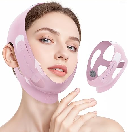 JenChrysm Chin Strap For Sleeping - Jawline Shaper with 3D Design & Graphene Material,Double Chin Reducer to Prevent Sagging & Shape Vline Face - Double Chin Eliminator - Gifts for Women skincare