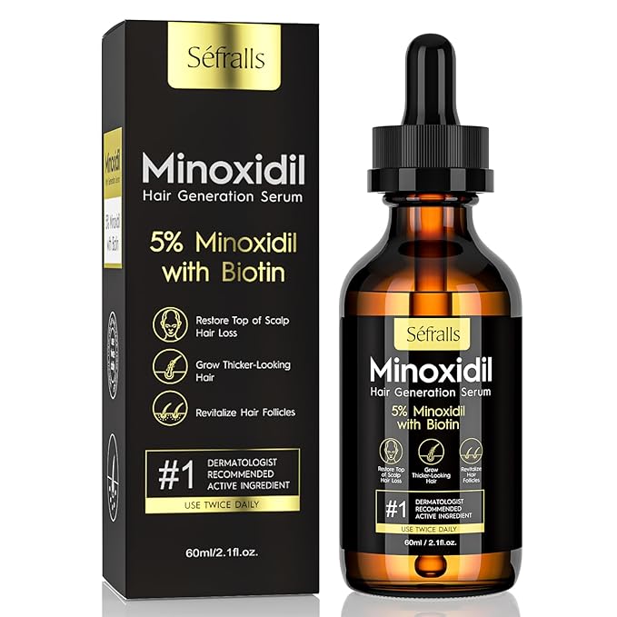 Sefralls 5% Minoxidil Hair Growth Serum Oil For Men and Women, Biotin Hair Serum, Safest Hair Regrowth Treatment, Prevent Scalp Hair Loss 60ml / 2.11 fl.oz Korean face wash