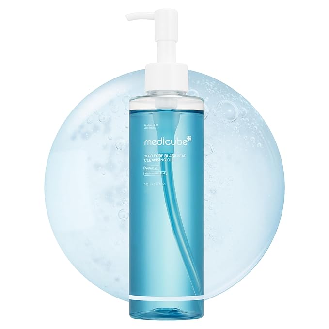 medicube medicube Zero Pore Blackhead Cleansing Oil | Makeup Remover for all skin types, Daily Moisture Facial Cleanser, Low-Irritation | Korean Skin Care (205ml / 6.93 fl.oz) Korean Oil Cleanser