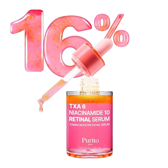 PURITO PURITO TXA 6% + Niacinamide 10% + Retinal Facial Serum | for Dark Spots, Hyperpigmentation, Uneven Tone | High-Level Tranexamic Acid 6% | Korean skincare, 30mL 1.01 fl.oz Korean Serum