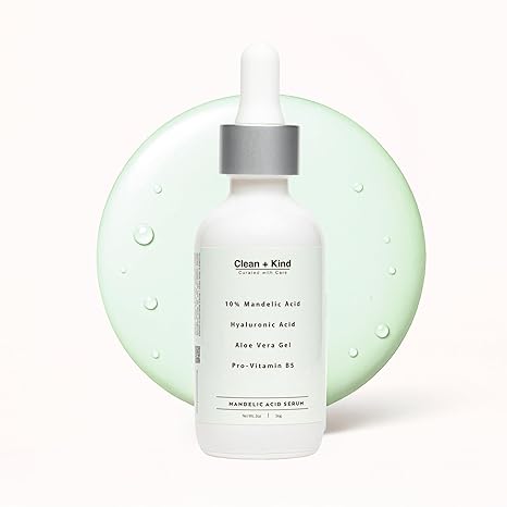 Clean + Kind 10% Mandelic Acid Serum – Gentle Exfoliant for Sensitive & Acne-Prone Skin | Fades Dark Spots, Reduces Redness & Refines Texture Exfoliator