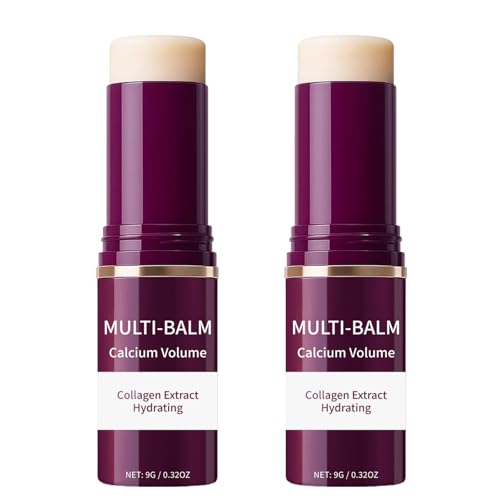 VKSpoa 2Pcs Wrinkle Bounce Calcium Multi-Balm Stick, Collagen Moisturing Multi Balm, Wrinkle Core Stick for Under-Eye, Forehead, Neck Skin Care Line Hydrating, Firm & Plump Moisturiser