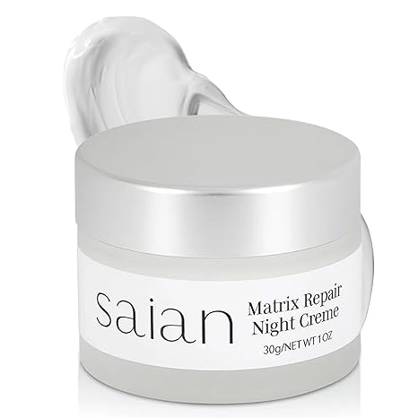 Saian Saian Anti Aging Night Cream — Hydrating Facial Moisturizer with Hyaluronic Acid & Squalane | Wrinkle Repair, Skin Tightening & Collagen-Supporting Overnight Cream for Firmer, Smoother Complexion 1oz Moisturiser