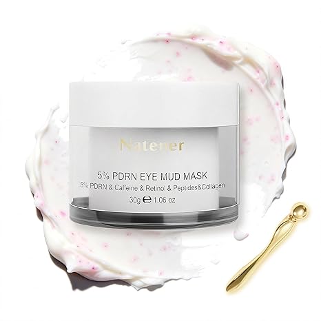 Natener 5% PDRN Eye Cream Clay Mask, DIY Under Eye Patches for Puffy eyes, Dark Circles & Wrinkle Custom Fit on All Face | Caffeine, Retinol, Collengen, Peptides, Hyaluronic - Korean Popular EyeCare - 1.06OZ Eye Cream