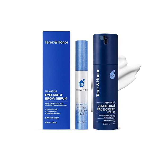 TEREZ & HONOR TEREZ & HONOR Advanced Eyelash Serum for Thicker, Longer Eyelashes and Eyebrows & 6-in-1 Face Cream for Men - Made In Korea Serum