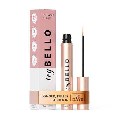Trybello Trybello Eyelash Growth Serum | Natural Lash Serum with Lengthening & Thickening Formula | Biotin, Peptides + Botanical Extracts | Vegan, Gentle, Non-Irritating, Daily Use Serum