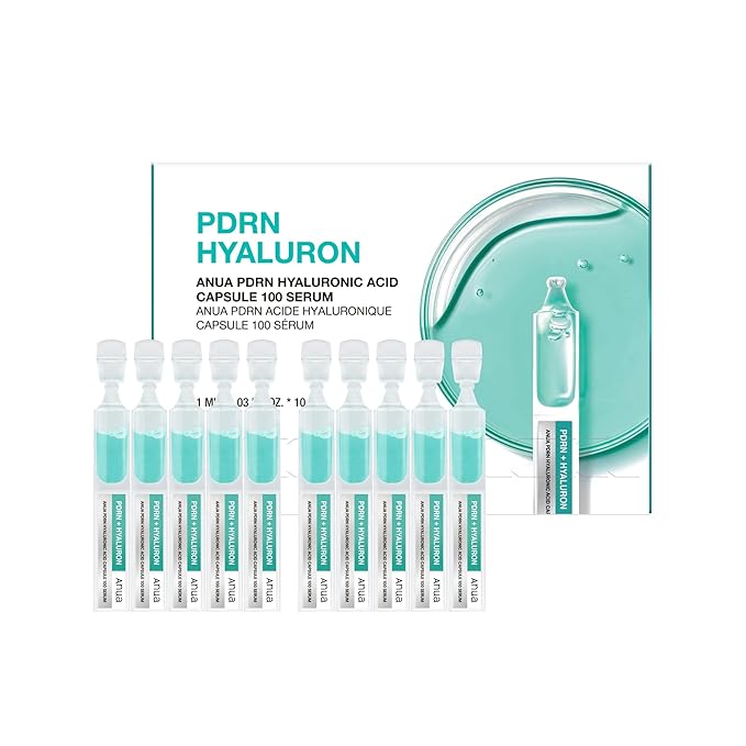 ANUA Anua PDRN Hyaluronic Acid Capsule 100 Serum, Radiant Face Salmon DNA, Hyaluronic Acid, Hydration, Moisture Plumping Effect, Lightweight, Glass Skin, Korean Skincare, 0.33 fl.oz Korean Serum