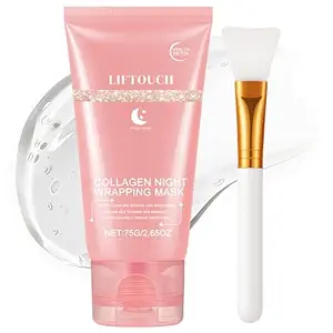 Liftouch Korean Collagen Night Wrapping Mask - Overnight Peel Off Facial Mask for Face - Hydrating Sleeping Mask Skincare - Anti-Aging Glass Skin Elasticity Treatment - Women Korean face wash